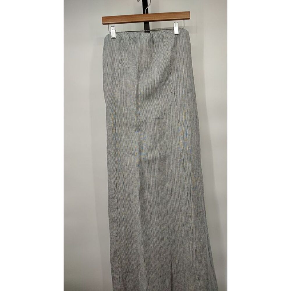 Quince 100% European Linen Gray Blue Strapless Maxi Dress